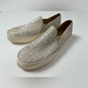 Stuart Weitzman Slip-On Shoes Womens size 10 Croco Embossed Sneakers Loafers